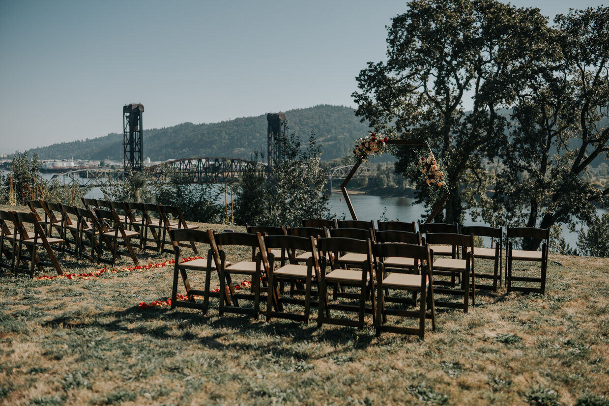 Wedding ceremony at St. Johns Inn, Portland, OR, Higher Love Event Co.